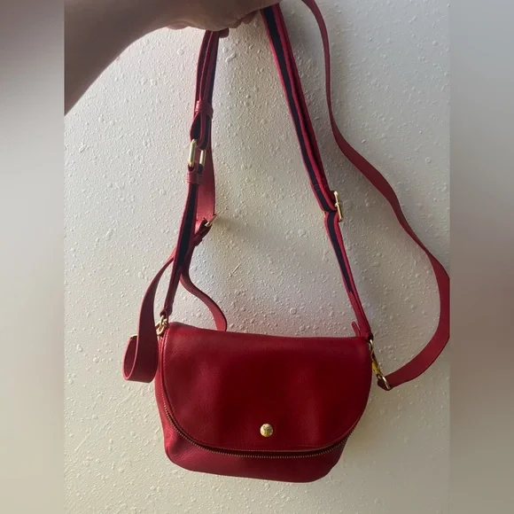 Talbots Red Crossbody Bag with Gold Accents - Picture 3 of 8